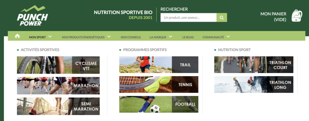 home page site nutrition sportive punch power