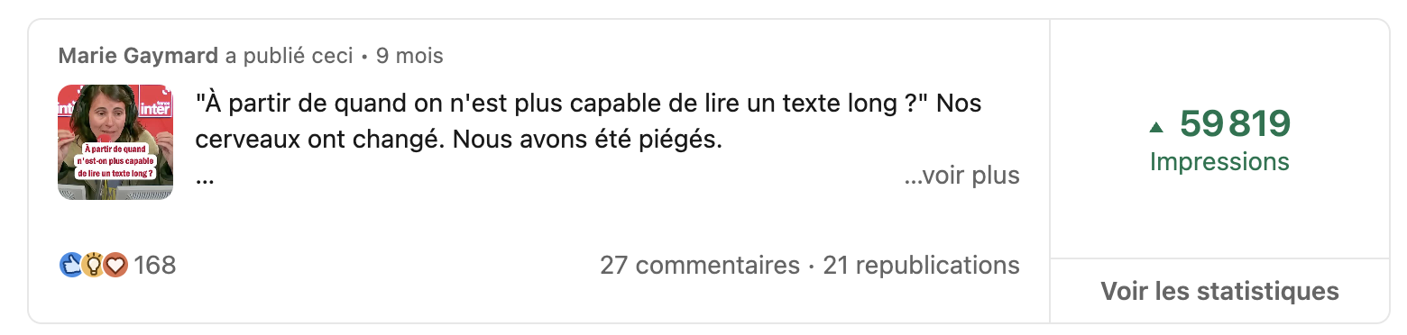 Marie Gaymard BILS sur Linkedin